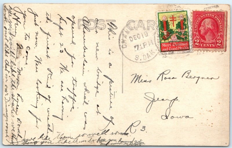 1925 Chamberlain, SD RPPC State Highway New Bridge MO River Ship Stamp A167