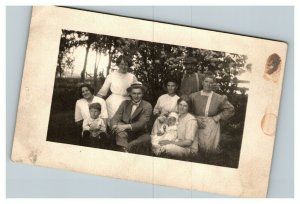 Vintage 1910's RPPC Postcard - Family Photo in the Fields on the Farm