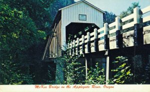 USA McKee Bridge on the Applegate River Oregon Vintage Postcard 07.46