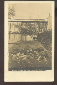 RPPC OAKLAND NEBRASKA BELOW THE DAM SCENE VINTAGE REAL PHOTO POSTCARD