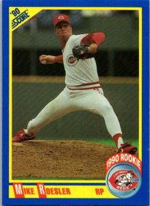 1990 Score Baseball Card Mike Roesler Cincinnati Reds sk2729