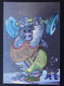 BULL THE WEIGHT LIFTING CHAMP c1980's by F J Warren DUFEX FOIL Postcard 501881 