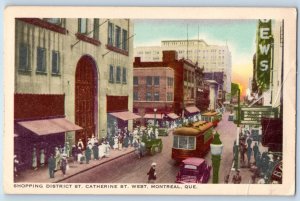 Montreal Quebec Canada Postcard Shopping District St. Catherine Street 1951