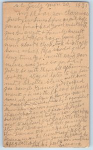 1935 Mr. Clarence Daniels Letter Family Matters Smith Center Kansas Postal Card