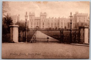 Vtg England Windsor Castle South Front Berkshire 1910s View Old Postcard