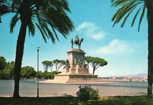 Vintage Postcard Gianicolo Monumento A Garibaldi Equestrian Statue Rome Italy