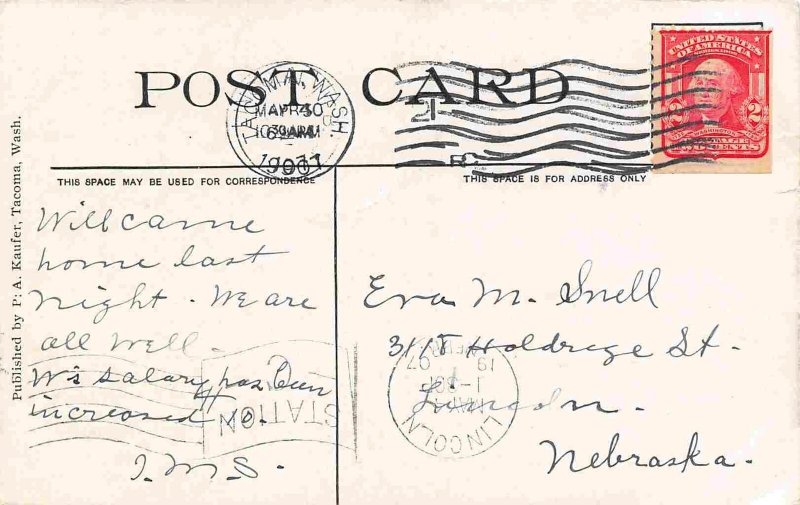 Horace Mann School Tacoma Washington 1907 postcard