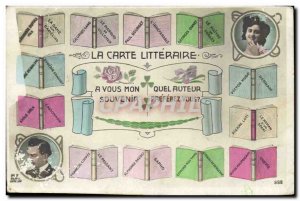 Old Postcard Fantaisie The literary map