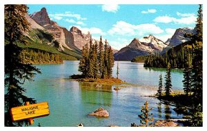 Postcard WATER SCENE Jasper Alberta AB AT5858