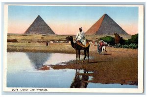 c1930's View Of The Pyramids River Scene Cairo Egypt Unposted Vintage Postcard