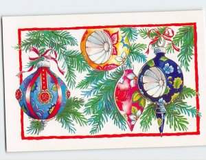 Postcard Season's Greetings with Christmas Ornaments Art Print