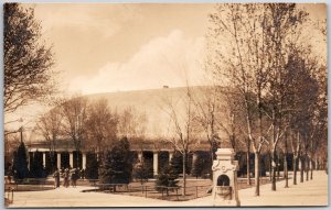 Tabernacle Salt Lake City Utah Outside View Trees Real Photo RPPC Postcard