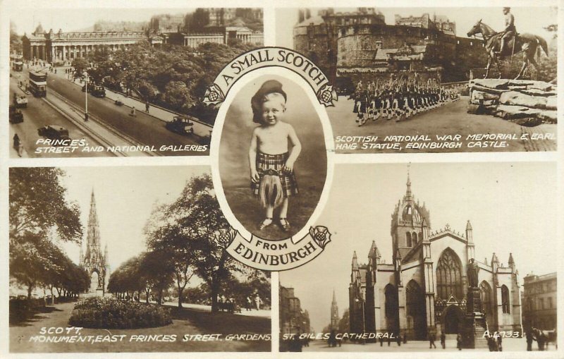 Postcard UK England Edinburgh, Midlothian Scotland kilt