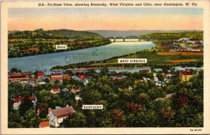 West Virginia Tri-State View Near Huntington 1945 Curteich