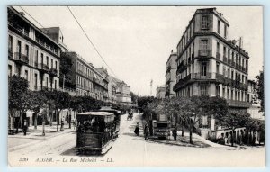ALGIERS, Algeria ~ LA RUE MICHELET Street Scene Streetcars c1910s L. L  Postcard