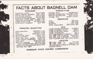 Missouri Facts About The Bagnell Dam Real Photo