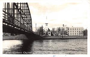 D3/ Fairbanks Alaska AK Real Photo RPPC Postcard 1956 Catholic Church Hospital