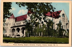 Postcard ON Kingston Physics Building Queen's University 1930s K65