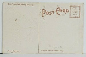 Joyful Christmas Sweet Children Hollyberry Silver Bells Embossed Postcard O13