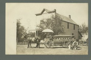 Hayfield IOWA RP1910 GENERAL STORE Milk Delivery Wagon nr Forest City GHOST TOWN