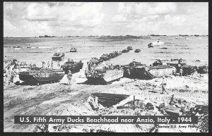 US Fifth Army Ducks Beachhead near ANZIO ITALY Unused c1944