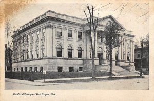 Public Library Fort Wayne, Indiana USA View Postcard Backing 