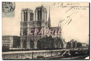 Postcard Old Paris Notre Dame Facade