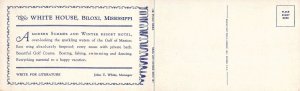 Double, 3.5x11Folded, White House Resort, Biloxi, Mississippi, MS,Old Postcard