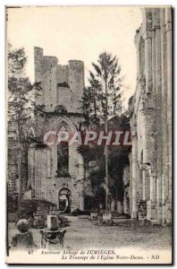 Jumieges - The Transept of L & # 39Eglise Notre Dame Old Postcard