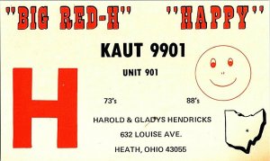 QSL Radio Card From Heath Ohio KAUT 9901