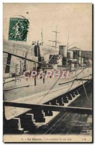 Old Postcard Boat War Havre A torpedo boat in dry dock