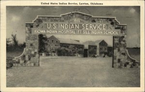 Lawton Oklahoma OK U.S. Indian Service Kiowa Hospital and School Vintage PC