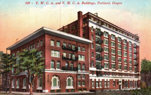 Vintage Postcard 1910's Y.W.C.A. and Y.M.C.A. Buildings Portland Oregon OR