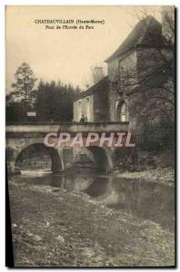 Old Postcard Chateauvillain Bridge L & # 39Entree Park
