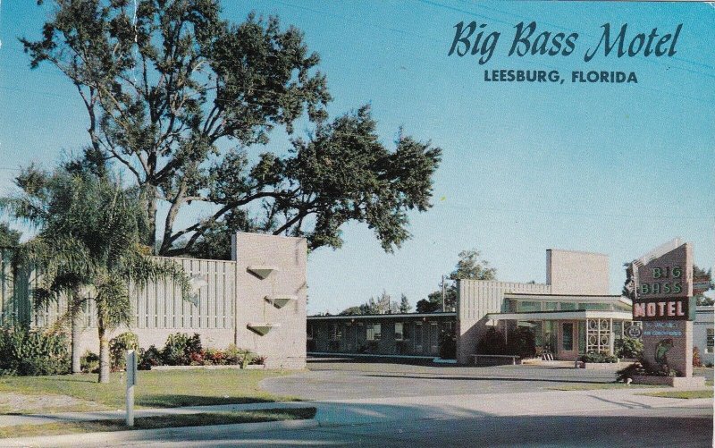 Florida Leesburg Big Bass Motel 1955 sk5929