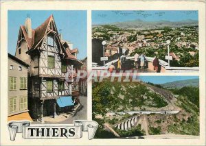 Old Postcard Thiers P D House Pirou General view Viaduct Great Turning