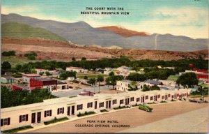 Linen Postcard Peak View Motel 2631 West Pikes Peak Avenue Colorado Springs