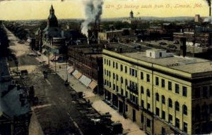 12th Street looking South from O in Lincoln, Nebraska