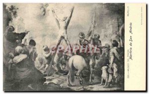 Postcard Old Museum Del Prado Martirio of San Andres Murillo Madrid