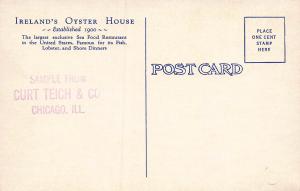 Ireland's Oyster House Restaurant, Chicago, Illinois, Early Postcard, Unused