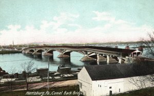 Vintage Postcard 1900's View of Camel Back Bridge Harrisburg Pennsylvania PA