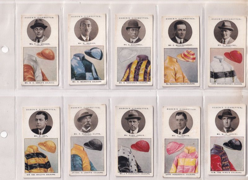 Ogden Horse Race Trainers & Owners Colours Cigarette Card s FULL SET & MORE