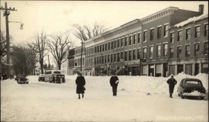 Thomason ME Maine Business Block in Winter c1950 Real Photo Postcard