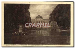 Old Postcard Wiesbaden Kurhaus Mit Blumengarten