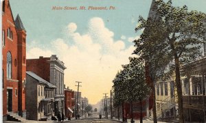 Main Street Mt Pleasant Pennsylvania 1910c postcard