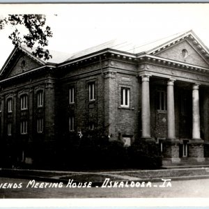 c1950s Oskaloosa, IA RPPC Friends Meeting House Historic Quaker Church PC A109