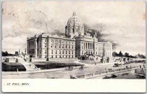 1910 St. Paul Minnesota State Capitol Building Government Office Posted Postcard