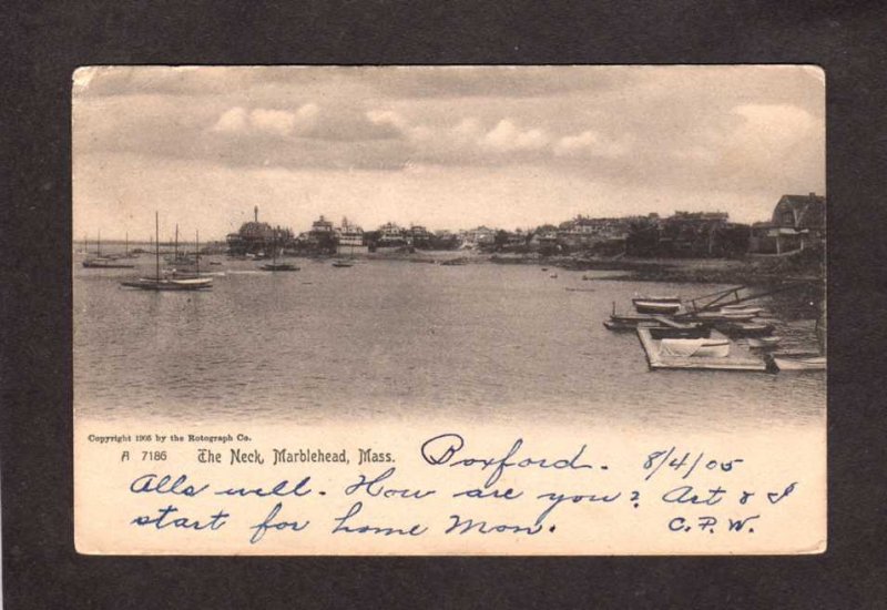 MA The Neck Harbor Marblehead  Cottages Massachusetts UDB Postcard  1905 Mass