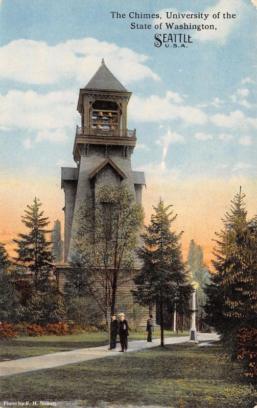 Seattle~University of Washington~Blethen Chimes~Water Tower~Burned 1949~1914 PC 