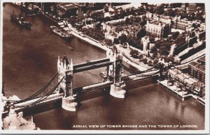 England Aerial View Of Tower Bridge Tower Of London Vintage RPPC C182